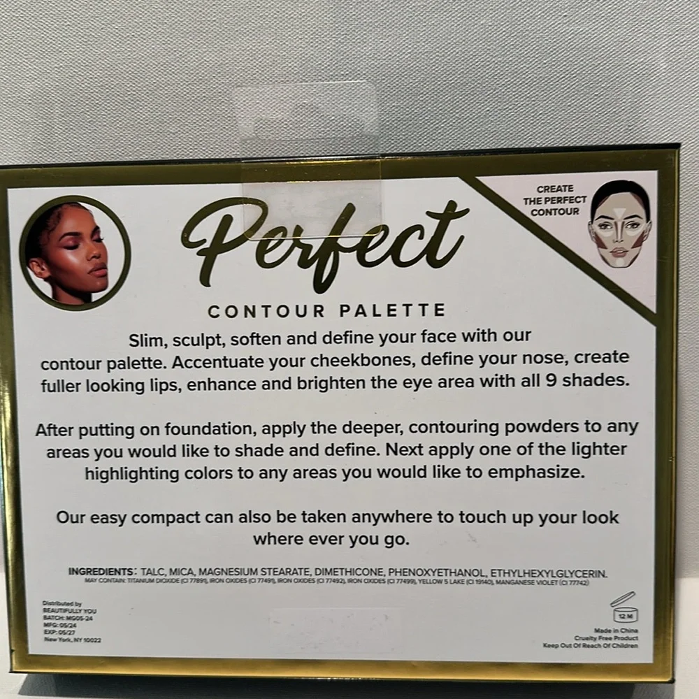 Beautifully You 9 Perfect Blendable Shades Powder Palette W/ Double sided brush.